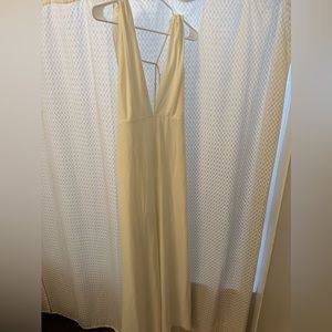 Halston Heritage White Long Jumpsuit L